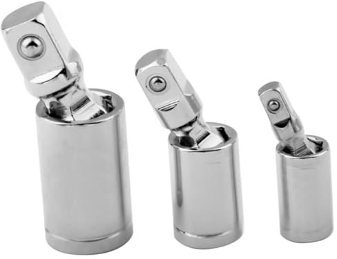 KONTONTY Douilles D'articulation Universelles 1/2, 3/8, 1/4 En Métal Solide, Adaptateurs Pivotants Haute Résistance Pour Réparation Industrielle, Lot De 3 Sets De Pièces, Usage Professionnel