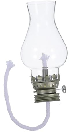 Hemobllo Öllampenkamin Aus Glas Im Vintage-Stil Mit Verstellbaren Dochtbrennern Aus Metall Für Petroleumlampen Ersatzteile Für Inneneinrichtung