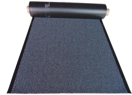Schmutzfangläufer Meterware 60 cm breit meliert, blau, 60 x 300 cm | ohne Rand an den Schnittkanten | Velours mit Vinylrücken | Schmutz- und feuchtigkeitsaufnehmend