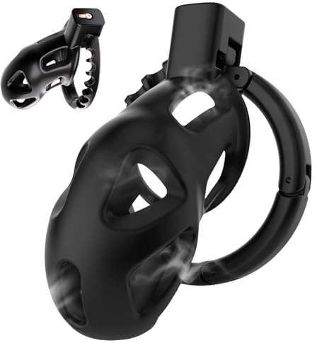 Thlsexy Peniskäfig Keuschheitskäfig Herren mit 8 Größen Verstellbar Chastity Cage Männer 3D Druck Peniszaumzeug Cock Cage Leicht Atmungsaktiv Chastity Belt für Penisübungen Schwarz(L)