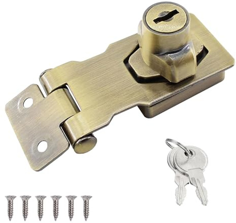 Wopanxye Serratura di sicurezza per porta con chiave a manopola girevole, fibbia di chiusura in acciaio inox, per cancelli, porte del garage, capannone in legno, scatole, armadi, armadi, cassetti