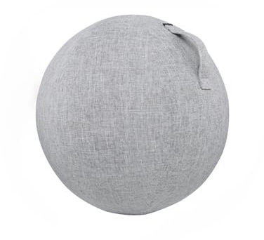 Ufeiwan Gymnastikball-Hülle mit Reißverschluss, Schutzhülle für Yoga-Ball, abnehmbarer Stoffbezug, Gymnastikball, 65 cm (Grau, 55 cm)