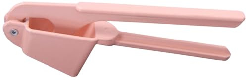 Veemoon Multifunction Pink Alloy Garlic Press Crusher Slicer Mincer Kitchen Tool for Easy Garlic Crushing and Peeling