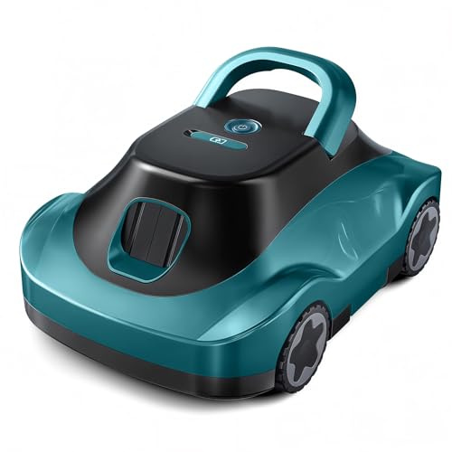 Poolroboter, Kabelloser Poolsauger Akku, Akku Poolroboter Kabellos, 180 Min Laufzeit, Starke Saugkraft, Intelligente Navigation, Ultrafeine Filtration, Auto-Parking, Poolsauger für Aufstellpool 200m²