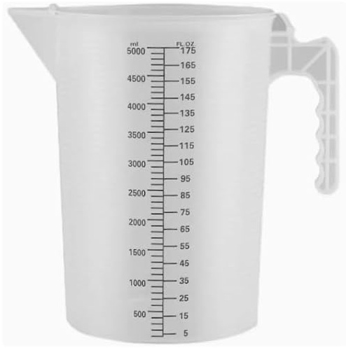 Herbicide Measuring Cup, 32oz (1 Quart) Plastic Measuring Pitcher with Handle, Convenient Conversion Chart, Multipurpose for Lawn, Pool Chemicals, Ag, Lye, Motor Oil & Fluids, Translucent