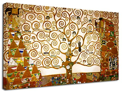 Grafic Quadro Klimt L'Albero della Vita - Gustav Klimt The Tree of Life Quadro stampa su tela canvas con o senza telaio (CM 110X64, QUADRO CON TELAIO IN LEGNO)