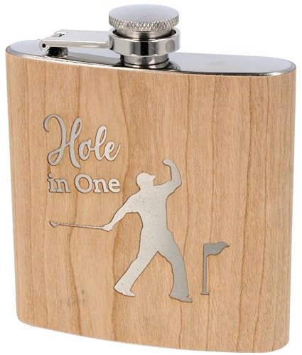 Spruchreif PREMIUM QUALITÄT 100% EMOTIONAL · Flachmann aus Edelstahl mit Gravur · Flachmann Golfer · Geschenk für Golfer · Flachmann aus Holz · Geschenk Golf · Golf Geschenke