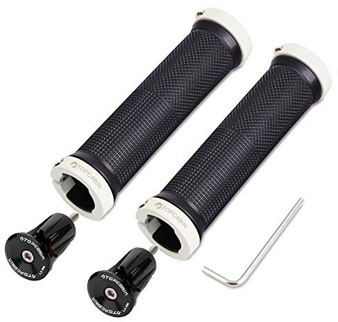 TOPCABIN Fahrrad Lenker Griffe 1 Paar,Zwei Enden Aluminium Lock,Ergonomische Struktur Fahrrad Griffe,Rad MTB MXB Radsport Lenker Griffe