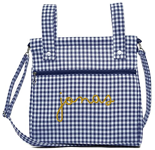 Personifizierte Baumwolle Geruit Einkaufstasche für Kinderwagen - Kinderwagentasche - Kinderwagen Organizer Tasche Brotkasten - Nenel (Dunkelblau)