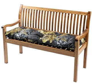 TexDeko® Garden Bankauflage Outdoor 100 x 40 x 8cm wasserabweisend UV - beständig mit Oeko-TEX Zertifikat gesteppt Bankpolster Bankkissen Polsterauflage Sitzpolster Gartenbank Sitzkissen (Blume)