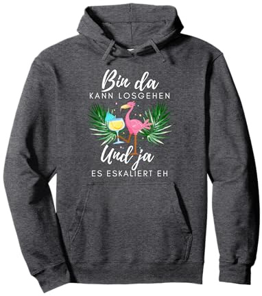 Flamingo Bin da kann losgehen und ja es eskaliert eh Pullover Hoodie
