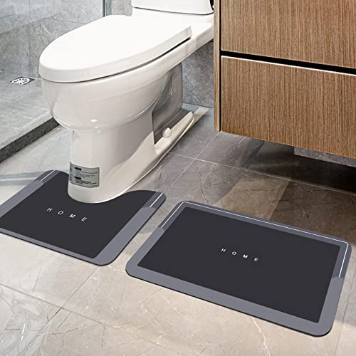 comfoyar Bath Mat Set of 2 Absorbent Bathroom Mats, Non-slip Bathtub Rug and Toilet Mat, Soft Bathroom Rug, 40 × 60 cm + 40 × 50 cm