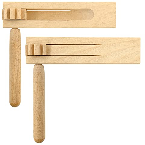 Crecelle en Bois 2 Pièces, Jouets à Cliquet en Bois pour Enfants, Créateur de Bruit à Cliquet, Instrument de Musique pour Enfants, pour Jeux, Événements Sportifs