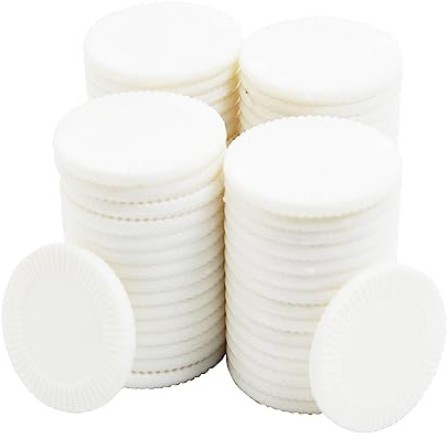 Smartdealspro Lot de 64 mini jetons de poker en plastique opaque avec boîte de rangement - 32 mm (tournesol, blanc)