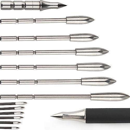 wolfman Bogenschießen Pfeilspitzen 80/100/120 Grain Field Points Einschraub-Übungspfeilspitze Edelstahl Zielkugelspitze für Recurvebogen Compoundbogen 12 Stück (Typ 1-80 Korn)