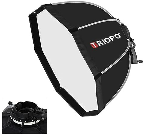 Triopo KX90 Softbox 35,4 Zoll/90 cm achteckiger Regenschirm Fotografie Softbox für Godox V1 AD200Pro Rundkopfblitz Speedlite Speedlight Softbox Lichtdiffusor