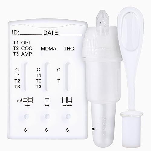 One+Step Multi Drogentest Speichel für 5 Drogenarten: THC - Amphetamin - Kokain - MDMA - Opiate- Drogenschnelltest Speicheltest - 2 Stück
