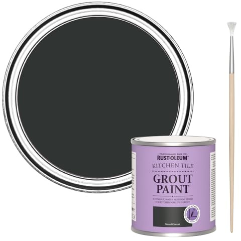 Rust-Oleum Stain-Resistant Black Kitchen Tile Grout Paint - Natural Charcoal (Black) 250ml