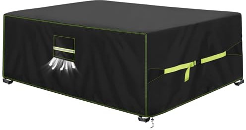 VDISRR Copertura Tavolo Esterno Impermeabile 170x95x71cm, 420D Resistente Tessuto Oxford Copertura Per Mobili da Giardino con Sfiato d'Aria Telo Esterno Antivento, Anti-UV, Antipolvere