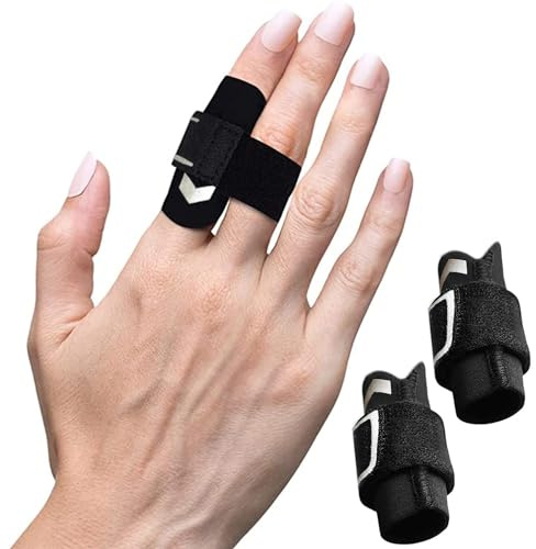VerteLife Fingerschiene Finger Sleeves mit Verstellbarer Klettverschluss Fingerschützer Fingerschutz Unterstützung Finger Ärmel Gelenkschmerzen Lindern Fingerbandagen für Sport - Silber,2 Stück