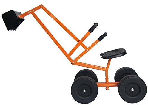 COSTWAY Pelle à Sable Excavateur Enfants avec Siège Rotatif 360 °, Pelleteuse Excavatrice Manuelle avec Cadre Métal, Jouet Extérieur pour Sable Terre Neige, Charge 50kg pour 3 Ans+