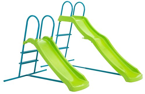 TP Toys Scivolo coltivabile da piccolo a alto, espandibile da 1,2 m a 1,8 m, per bambini dai 18 mesi ai 10 anni, design in plastica resistente e metallo, facile da montare per giochi in giardino