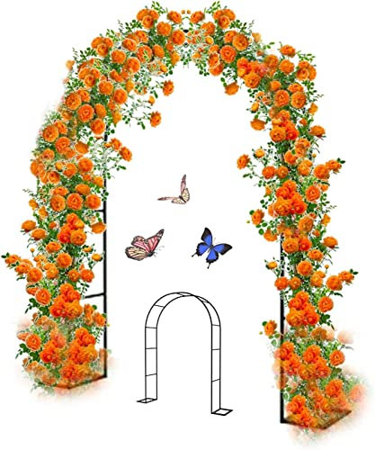 Rosenbogen, Garten-Torbogen Aus Metall, Pergola Rankhilfe Verzinkt Rost, Laubengang Rankgestell Mit Sockel Für Verschiedene Kletterpflanzen, Einfache Montage, 6 Größen,280x220x40CM