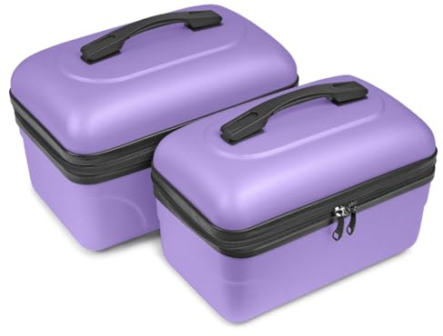 2er-Set Große starre Waschtisch-ABS-Schale - Kulturbeutel/Make-up-Etui 35 cm