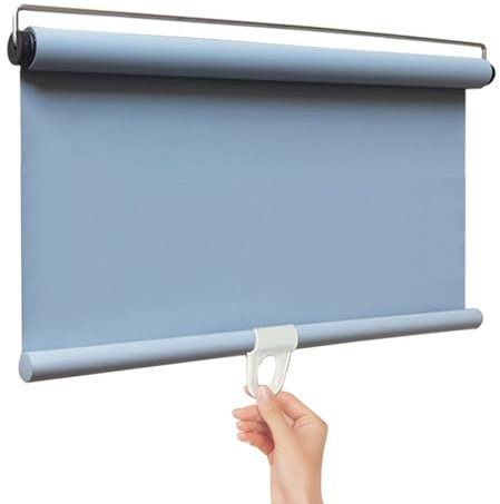 KGUDYS Sonnenschutz-Rollos,Einziehbare Verdunklungsvorhänge Mit Saugnäpfen,Aufrollbare Jalousien,Temporärer Tragbarer Vorhang,40/50/60/80/100/110/140/150cm Wide,Grey-75x150cm(29.5x59in)