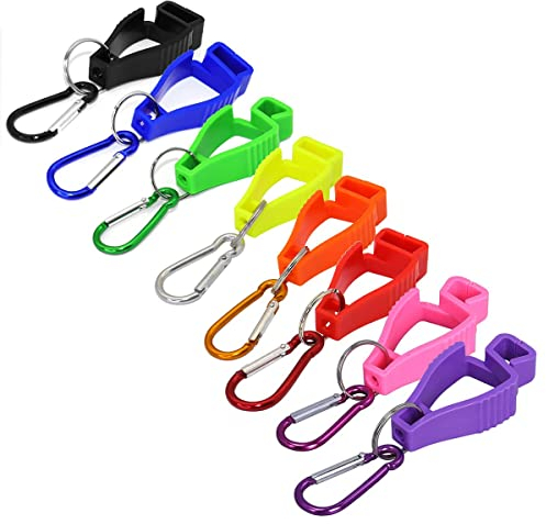 Pyanegn 8pcs Glove Clips for Work Glove Holders Glove Belt Clip with Metal Carabiners for Construction Worker Guard Labor