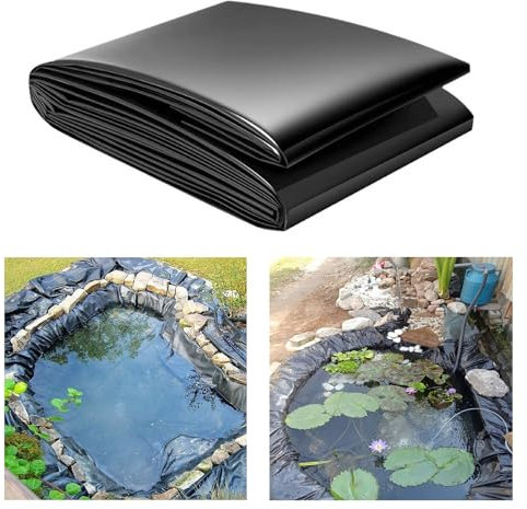 Bâche Bassin, Revêtement de Bassin, Bâche pour Étang, Bâche Bassin Extérieur, Bâche Liner pour Bassin, pour Bassin à Poisson de Jardin, Résistant aux UV et Déchirures, Flexible Durable, 1.2x2mx0.2mm