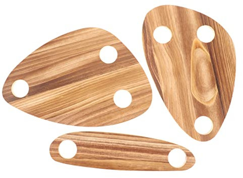 MAGICLULU 3 Stück Holz Serviertablett Für Weinflaschen Multifunktionales Flaschen Topper Tablett Tragbares Picknick Und Partyzubehör
