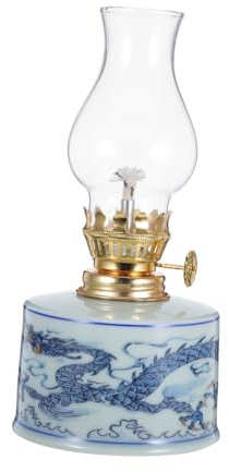 LIFKICH Öllampe aus Klarem Glas für Petroleum Vintage-tischlampe Hängeöllampe Petroleumlaternen für Camping und Notbeleuchtung