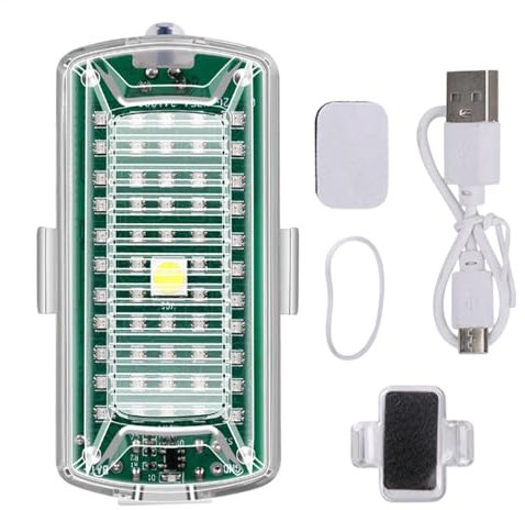 Lumières stroboscopiques pour moto, lumières stroboscopiques pour extérieur de voiture - Feux clignotants pour moto - Feu d'avertissement automatique, chargement USB, feux de Navigation pour Scooter e