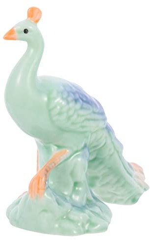 Cabilock keramische Ornamente ästhetische Raumdekoration Skelett Aquarium Mini Desktop-Tierfiguren Tank graceling bürodeko wundrrschön hochzeitsdeko Tierspielzeug Pfau aus Keramik