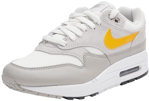 NIKE Air MAX 1 ESS, Sneaker Hombre, Summit White University Gold Vast Grey, 42 EU