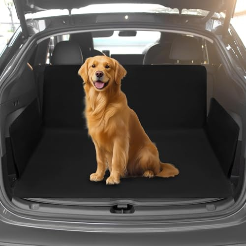 SXIAOX hundedecke Auto Kofferraum für VW Transporter T5 Bus (2003-2015), wasserabweisend & pflegeleicht,Kofferraumschutz Hund mit Seiten- und Ladekantenschutz