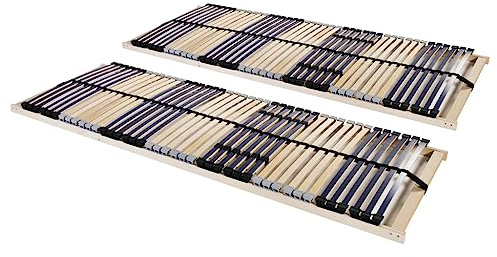 MOBCANT Lattenroste 2 STK. mit 42 Latten 7 Zonen, Polsterbett Bettstütze Einzelbett Futonbett Geeignet für Schlafzimmer Schulen Wohnungen Hotel 70x200 cm