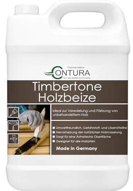 Contura Holzbeize Timbertone Holzfarbe Tischler Positiv Beize Holz Farbe Wasserbeize Modern Parkett Möbel (Eiche Antik, 5 Liter)