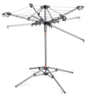 Roamwild Tendedero de ropa multisecador, plegable, giratorio, ajustable, 1 nivel, 18 m de línea para colgar en 1 m cuadrado, color gris frío