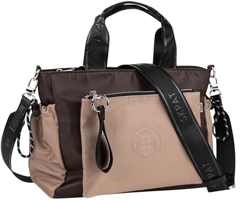 SKPAT - Große Damen Handtasche Shopper - Elegante Henkeltasche mit viel Stauraum, Schultertasche für Alltag, Arbeit & Reise, elegante Tasche für Frauen, Braun