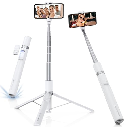 K&F Concept Bastone Selfie per iPhone, Treppiede Automatico con Apertura e Chiusura, Selfie Stick a 360° con Telecomando Bluetooth a 9 Pulsanti, Treppiede Estensibile Automatico per Cellulare