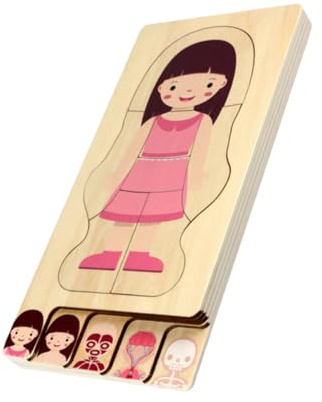 Milisten Wooden Body Structure Puzzle Toy for Girls Educational Toys for Years Old