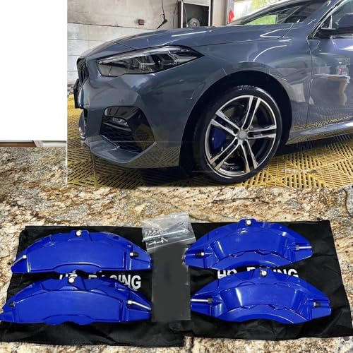 4Pcs Caliper Covers Compatible with BMW X1/ X2/ X3 /X4/ X5 /X6 /M3/ M4 /M2 /M1/ F30/ F10 /F20/ E30/ E36 Dark Blue, Customly Fit with Hardware