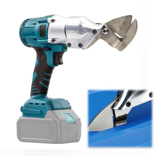 Akku Blechschere Kompatibel mit Makita 18V, Elektrische Blechschere mit 360° drehbarem Kopf, ürstenlose Elektro Metallschere, Max. 2mm Scherendicke für Bleche Teppiche Leder Papier Stoff(ohne Akku)