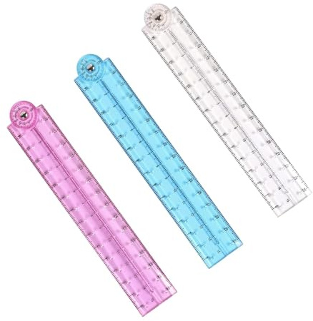 3 reglas plegables, regla plegable de 30 cm, reglas plegables transparentes para estudiantes escolares, regla reutilizable de 30 cm para la escuela, matemáticas, aprendizaje diario, geometría, oficina