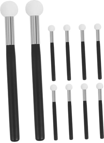 ELAYARD 10pcs Head Concealer Brush Ergonomic Thumb Puff Sponge Makeup Applicators for Foundation Concealer and Powder Easy to Clean Mushroom Puff for Precise Blending Under Eyes and Nose