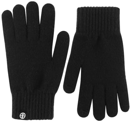 WANYI Handschuhe Damen Winter Strickhandschuhe Touchscreen Warme Winterhandschuhe Fingerhandschuhe für Damen Herren Skifahren Radfahren Outdoor(Schwarz)