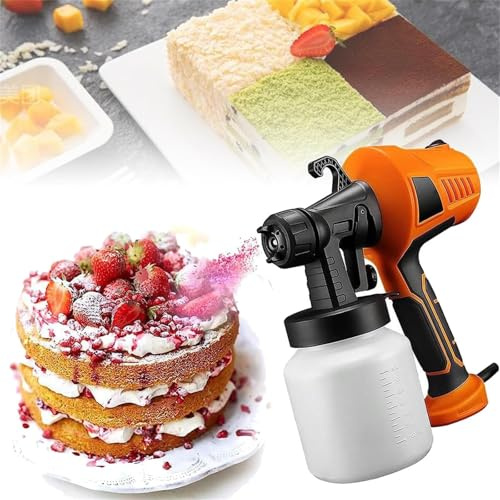 Kit di decorazione per pistola a spruzzo per cioccolato da 500 W, sabbiatrice elettrica per cottura con 3 ugelli per torta, decorazione di cioccolato