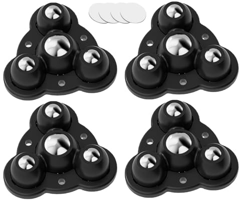 Ruedas Adhesivas – Ruedas De 4 Piezas, Aparato Giratorio, Polea Giratoria Autoadhesiva | Rodamiento De Carga Duradero Para Muebles Pequeños, Gabinete De Almacenamiento De Oficina En Casa, Mesa, Silla,